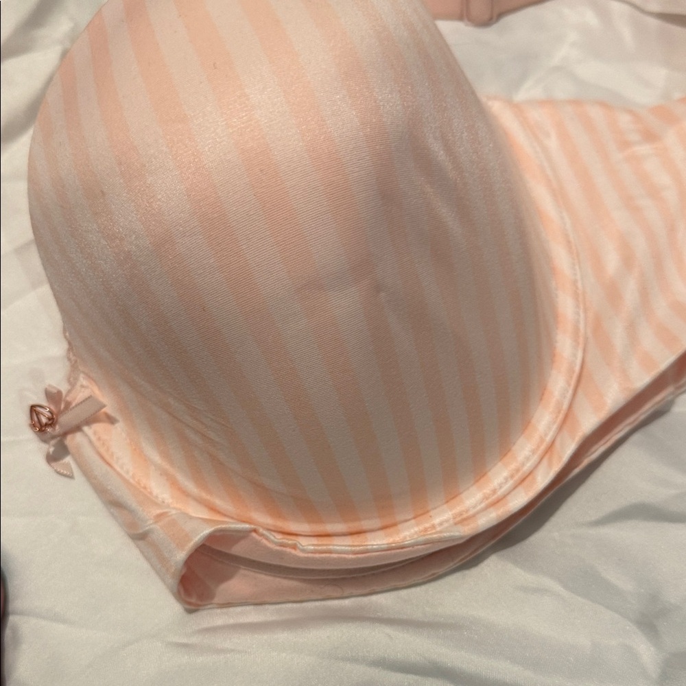 Victoria's Secret Peach Striped Lingerie